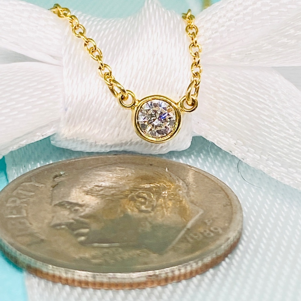 Tiffany & Co Elsa Peretti .10 carat  Diamond by the Yard 16” Necklace - Picture 3 of 8